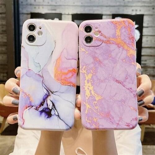 Purple Marble Painting Case For Xiaomi Redmi 9T 9A 9AT 9C NFC Note 10 9 8 Pro 10T 7 8T 10S 9S 5 Watercolor Silicone Cover Case
