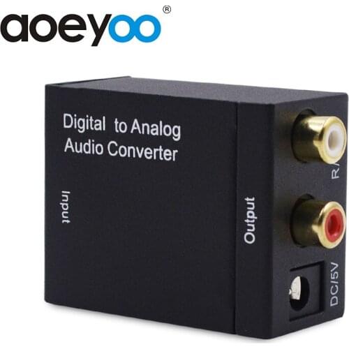 AOEYOO Conversor Digital to Analog Audio Converter Adapter Optical Toslink Spdif to Coaxial Audio RCA with Optical Cable