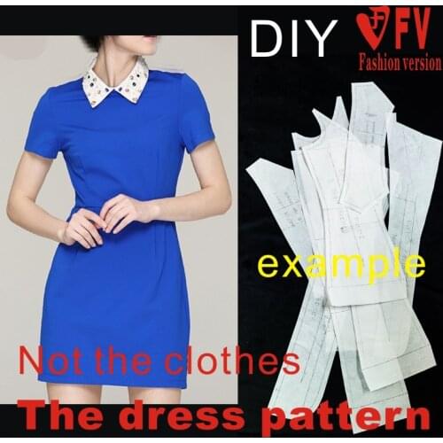 Clothing DIY The dress Dresses Sewing Pattern cutting drawing Womens Dress Sewing Template BLQ-99