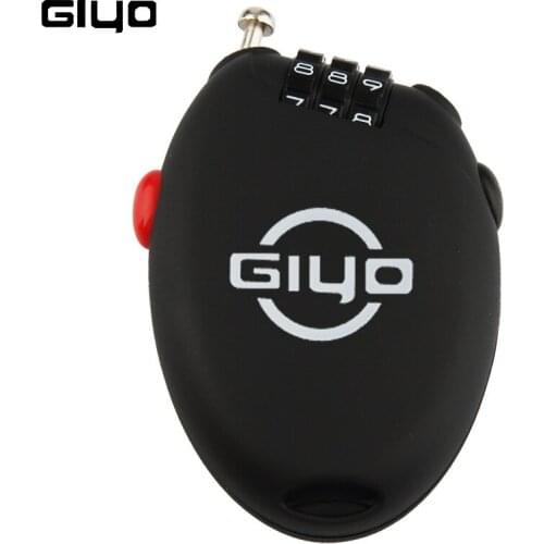 GIYO 3 Digit Cable Password Mini Bike Retractable Combination Cable Lock Helmet Lock Security Tools Bicycle Accessories