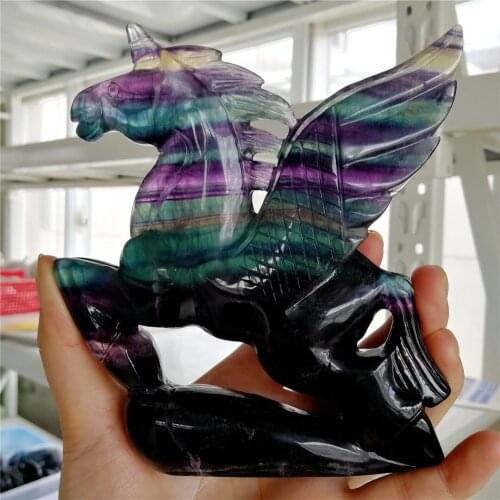 0.47kg natural colorful fluorite crystal unicorn healing quartz stones and crystals home decorations for gift office ornament