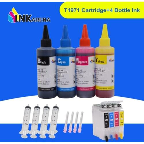 INKARENA T1971 XL Refill Ink Cartridge +4 Bottle Ink For Epson T1961 T1951 Expression XP 101 201 211 401 204 104 214 411 WF-2532