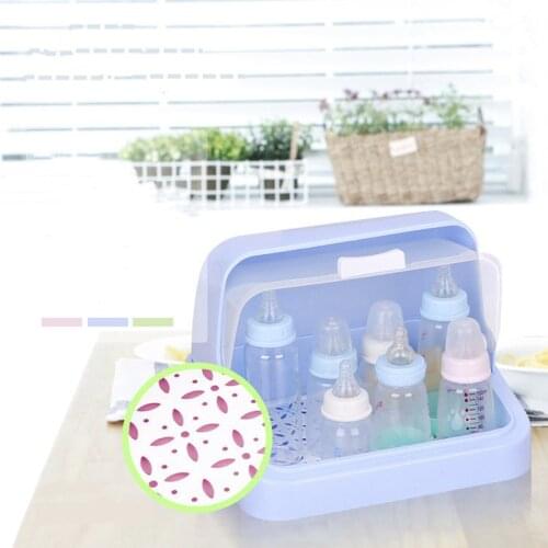 Anti Dust Baby Bottles Storage Box Drying Rack Plastic Tableware Dry Case Cleaning Dryer Drainer Storage Container Baby Care