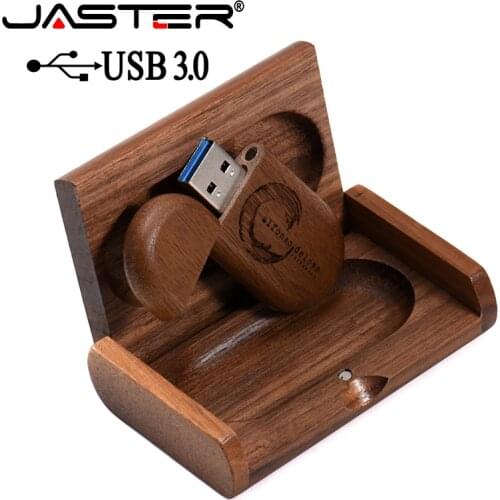 JASTER USB 3.0 Creativity High speed wooden(free LOGO)Box + USB pendrive 8GB 16GB 32GB 64GB 128GB gift Flash Drive pen drive