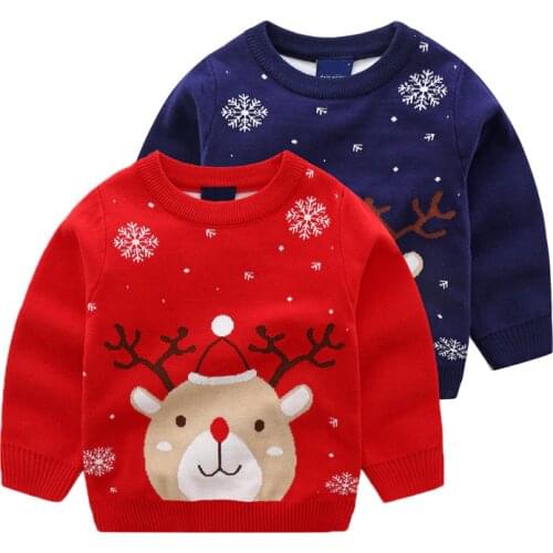 Christmas Clothes Baby Boys Girls Sweaters Winter 2021 Toddler Sweater With Elk Kids Christmas Sweater Pull Fille Tops