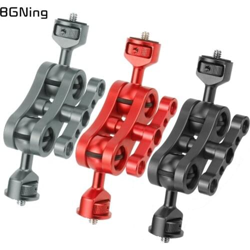 Upgraded Articulating Magic Arm Double 1/4 Ball Head Adapter Crab Clamp 3/8 Mount Light Field Monitor Camera Stand Bracket