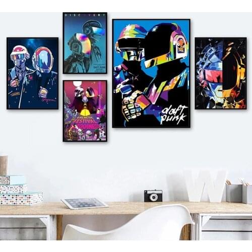 Cool Daft Punk Poster And Print Wall Art Picture Alternative Abstract Art Canvas Painting For Music Room Cuadros Home Decoration