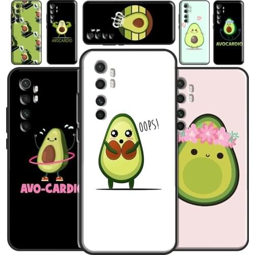 Cute cartoon Avocado Fitness Case For Xiaomi Mi 11 Lite Ultra 9 10 9T 10T Pro A3 POCO F3 F1 F2 M3 X3 Pro Bumper Cover