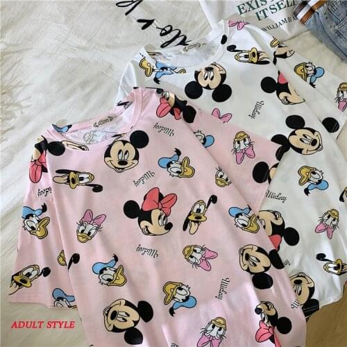 Fashion Girl Graphic Minnie T-Shirts Cute Mickey Shirt Hipster Female Casual T- Shirt Holiday Tops Vogue Women T-shirt