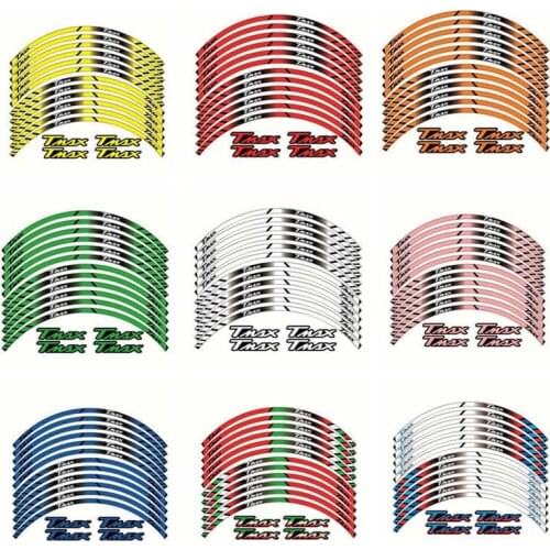 Motorcycle Wheel Decals Stickers Set Rim Stripes Laminated For YAMAHA TMAX