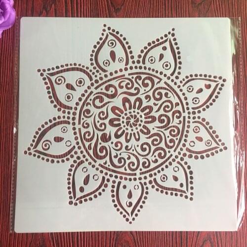 New 30 *30cm size diy craft mandala mold for painting stencils stamped photo album embossed paper card on wood, fabric,wall