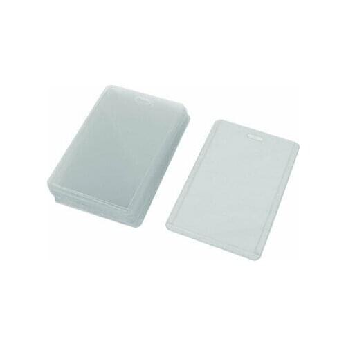 Office Plastic Vertical Style Badge Credit Card Holder Bag Clear 20 Pcs