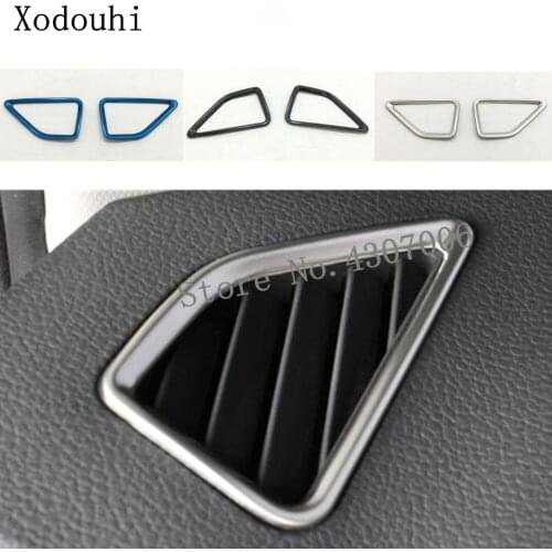 Car Styling Body Garnish Trim Stainless Steel Front Upper Up Air Condition Outlet Vent 2pcs For Skoda Karoq 2017 2018 2019 2020
