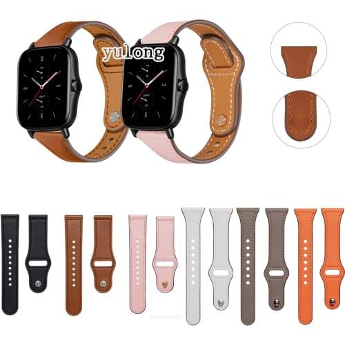 20mm 22mm Quality Leather Watch Band Strap for Huami Amazfit GTS 2 2E GTS2 Mini GTR 42mm Smart Watch Wrist band For Bip S strap
