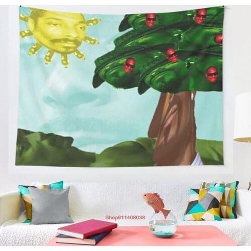 Everything in this picture is Snoop Dogg tapestry Wall Tapestry Wall Hanging Wall Decor Blanket Bedding Curtain Throw