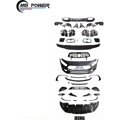 High quality A class w177 to A45 A style body kit with front bumper rear diffuser exhaust tips grille w177 car kits
