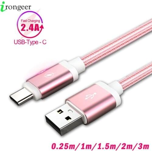 Type C Charger 1m 2m Long USB qucik charger Wire USB C For Huawei P20 Lite Samsung Galaxy Note 8 9 A5 A7 2017 S8 A40 S10 Charger