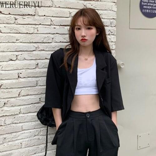 WERUERUYU Business Office Women Blazer Solid Color Long Sleeve Blazer Lapel Open Front Short Suit Jacket For Womens Coat