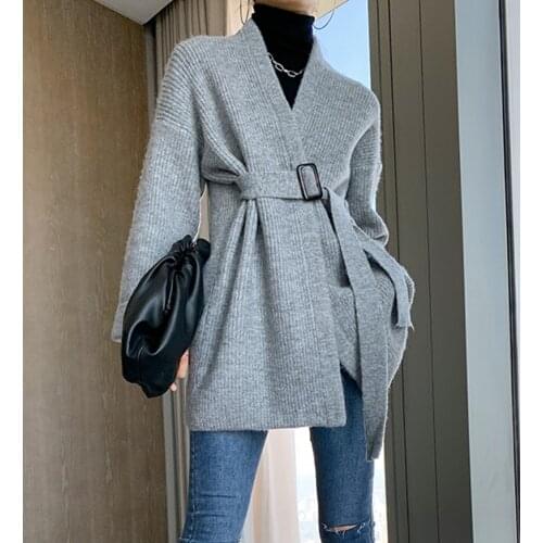 2021 autumn winter Woman Sweaters Coat Knitted Cardigan Jacket Oversized Long Sleeve Outwear