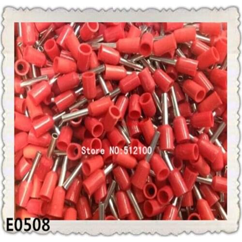 1000PCS 22AWG 0.5mm2 Insulated Cord End Terminal Wire E0508