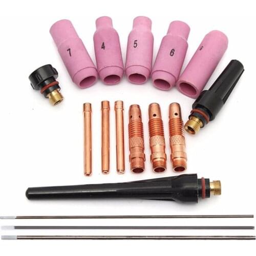 17x WP17 18 26 TIG Welding Torch Cup Collet Body Nozzle Tungsten Gas Lens Kit