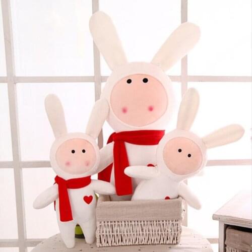 35cm 50cm Cute Anthony Scarf Rabbit Plush Toys Kids Cushion Pillow Soft Car Sofa Animal stuffed Dolls Birthday Christmas Gift