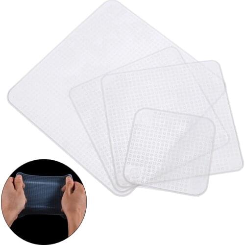 4pcs/set Silicone Food Wraps S/M/L Reusable Food Keep Fresh Wrap Bowl Pot Seal Vacuum Stretch Cover Kitchen Accessories