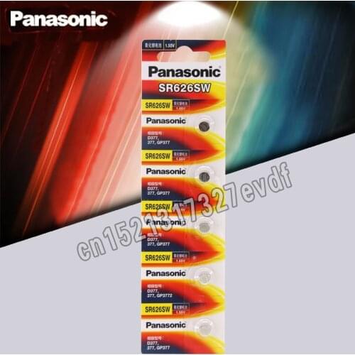 5pcs/lot Panasonic Original SR626SW Button Cell Watch Coin Battery G4 377A 377 LR626 SR626SW SR66 LR66 Silver Oxide Batteries