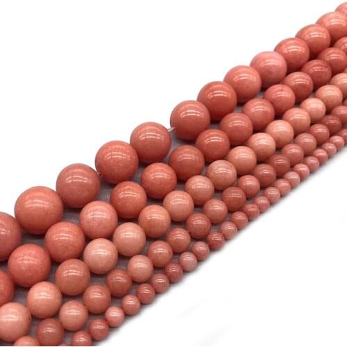 Wholesale Natural Rhodochrosite Stone Round Loose Spacer Beads 4 6 8 10 12mm For DIY Bracelet Jewelry Making Accessories