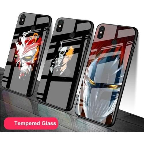 Bleach anime Ichigo Kurosaki DIY Tempered Glass Phone Case for Redmi 7A 8 9 NOTE 9 8 7 6 Pro Luxury printed cover shell
