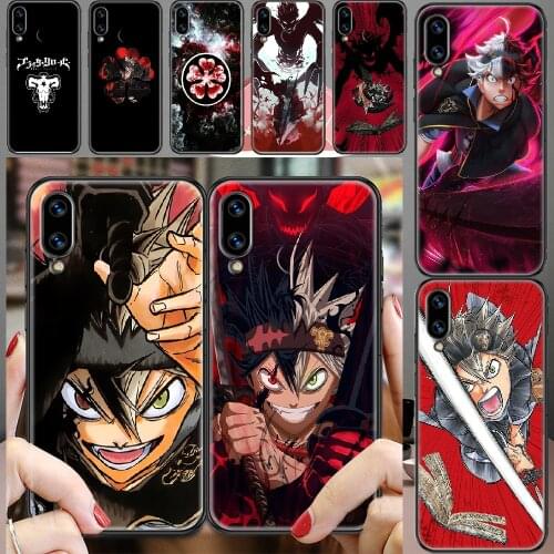 Black Clover Anime Phone case For Huawei Honor 6 7 8 9 10 10i 20 A C X Lite Pro Play black 3D bumper fashion prime trend back