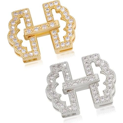 Luxury Zircon Clasp Handmade Connecting Handmade Metal Fastener Closure For Women Natural Stone Pearls Needlework Jewelry Making