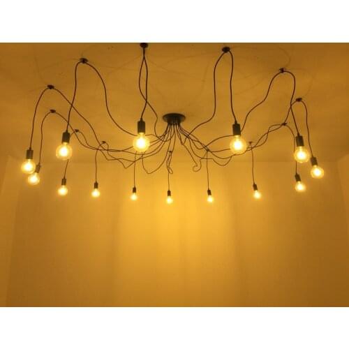DIY Pendant lights Modern Retro Hanging Lamps Edison Bulb Fixtures Spider Ceiling Lamp Fixture Light for Living Room Home Decor
