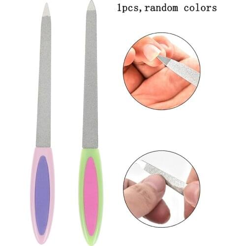 Double Sides Metal Nail File Buffer Grinding Rod Scrub Manicure Pedicure Tools