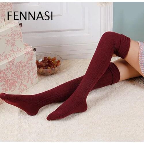 FENNASI Womens Stockings Warm Striped Stockings Over Knee Socks Cotton Thigh High Socks Compression Stockings Women Lingerie