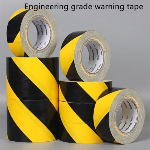High wear resistant dy80 black yellow strong adhesive warning tape ground marking zebra line tape floor tape 30 m