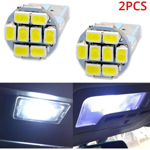 2X T10 White Led Car 1206 3020 Smd Car Led Indicator Lights Wide Reading License Plate Light Board trunk lights foot Lamp DC 12v
