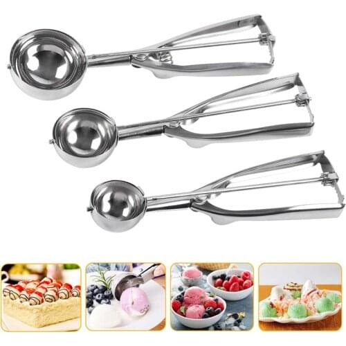 Ice Cream Scoops Stainless Steel Ice Cream Spoon Watermelon Scoop Fruit Spoon Cookie Dough Metal Cupcake Spoons Kitchen Tools