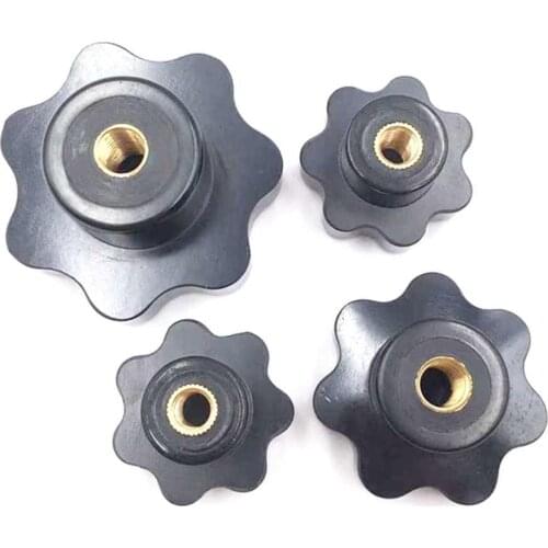 M5x25mm M6x25mm M8x32mm M10x40mm M12x50mm Female Brass Thread Star Shaped Head Clamping Nuts Knob with Hole