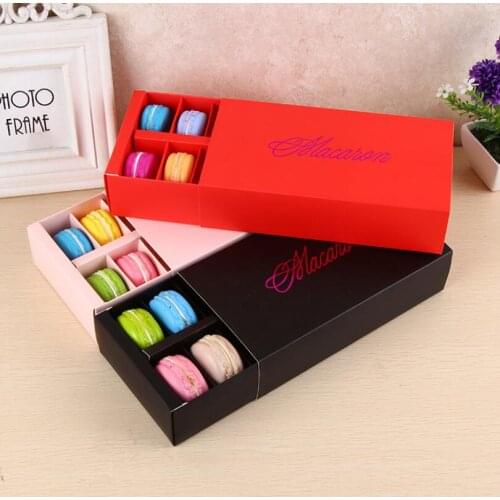 Macaron Box Holds 12 Cavity 20*11*5 cm Food Packaging Gifts Paper Boxes For Bakery Snack Candy Packaging LX2458
