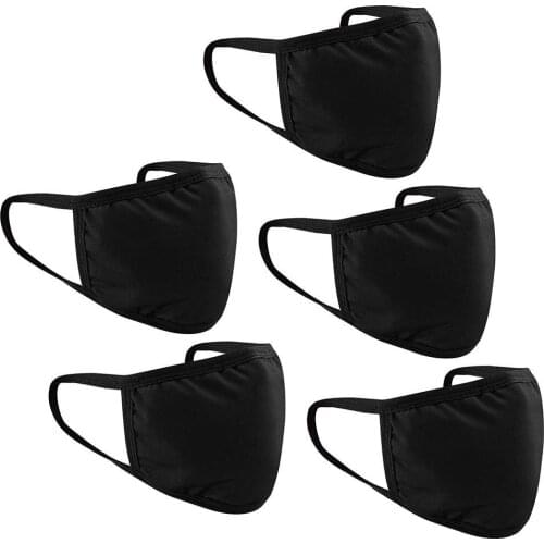 5PCS Adult Black Face Mask Wrap Skin Care masque lavable adulte Reusable Washable Cotton Face Masks masques tissus lavables