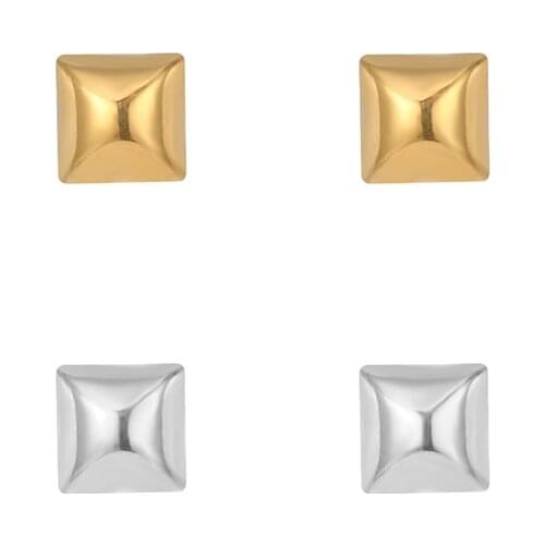 Fashion charm Creative Square Simple Design Stud Earrings Cute Handmade Earrings Womens Ear clips Jewelry Wholesale