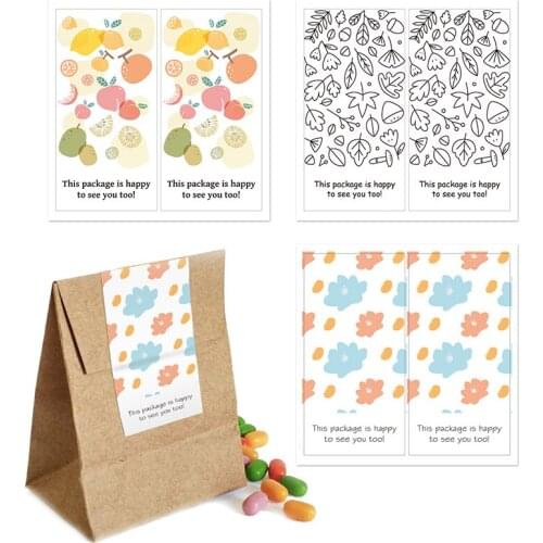 50Pcs/Pack thank you rectangle Flower Sticker Seal Label for Small Business gift Decor big size package Sticker