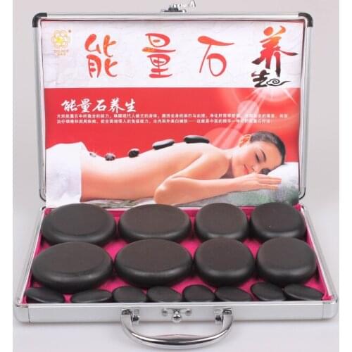 Natural Energy lava body Massage stone relax stones with heater bag box for Christmas gift hot oil spa rock basalt heat stone
