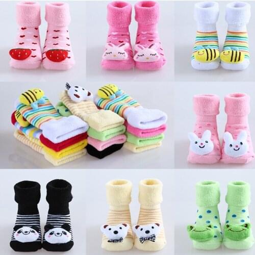 10pairs/lot Cotton boys girls socks newborn socks Character Cute Stereo Floor Socks for Baby