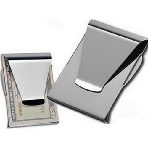 Portable Slim Double Sided Money Clip Quality Wallet Stainless Steel Wallet Metal Credit Card Money Holder Carteira Masculina