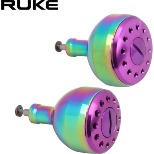 Ruke Fishing Knob, Alloy Alluminum,For Spinning Reel ,Rainbow Color Accessory, 32mm/38mm Size With Shaft Free Shipping