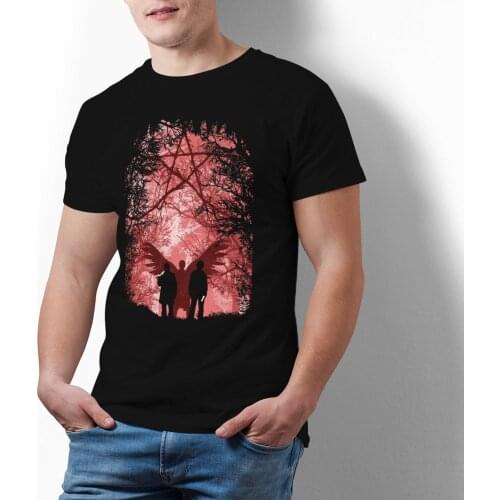 Supernatural T-Shirt Basic Fun 100 Cotton T Shirt Printed Short-Sleeve Tee Shirt Male Oversize