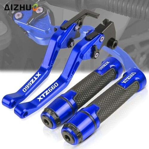 Tenere Adjustable CNC Brakes Clutch Levers Handle Bar FOR YAMAHA XTZ 660 XTZ660 TENERE 1991-1998 1997 Motorcycle Handlebar Grips