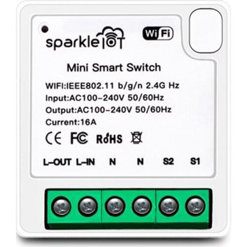 Tuya MINI Wifi Smart Switch 16A 2-way Control Timer Wireless Switches Tuya/Smart Life APP Work With Alexa Google Home Supplies